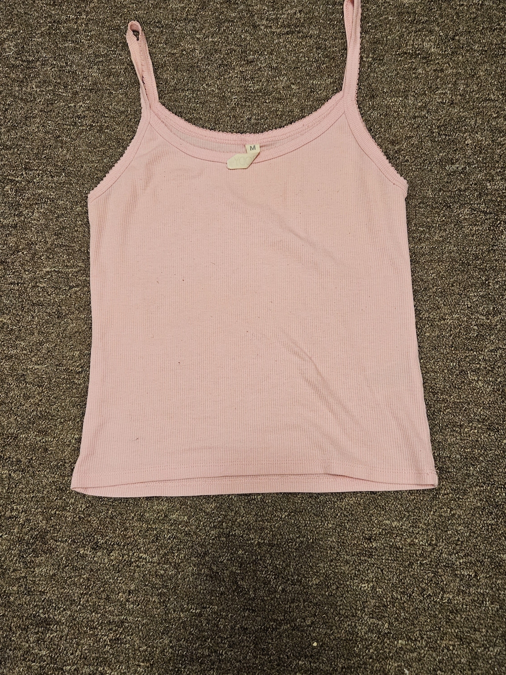 Cotton On Light Pink Ribbed Camisole Tank